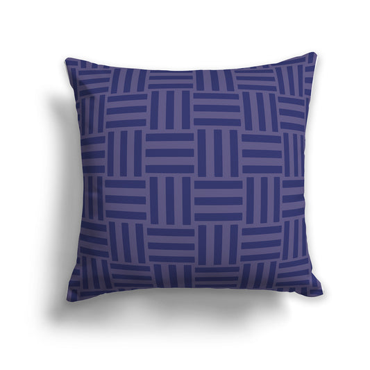 Throw Pillow with Two-tone Purple Basket Weave Pattern on Both Sides | Faux Suede | 14 x 14 inches