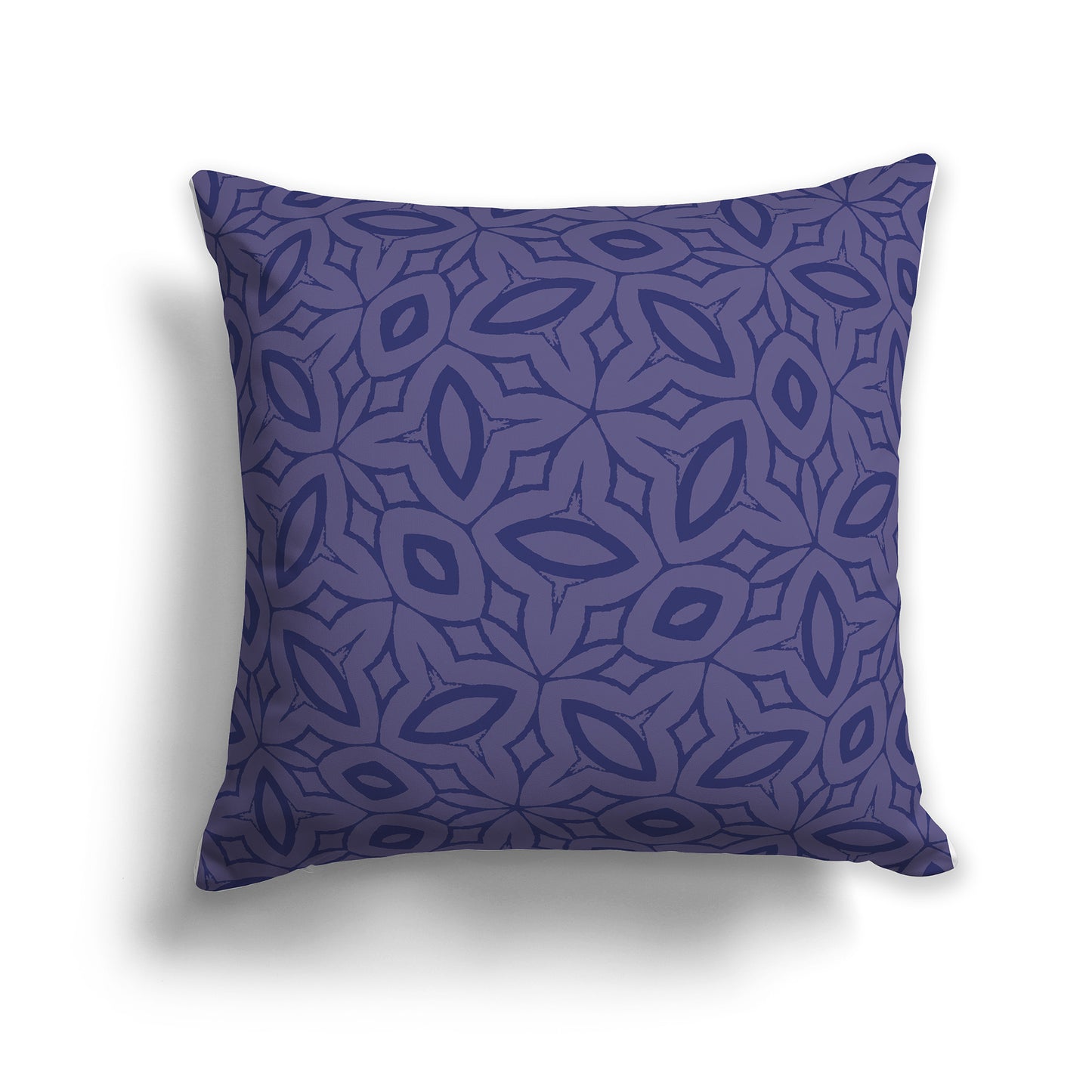 14 inch Throw Pillow with Two-tone Purple Geometric Repeat Pattern