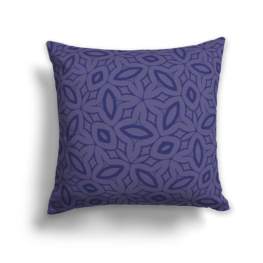 14 inch Throw Pillow with Two-tone Purple Geometric Repeat Pattern