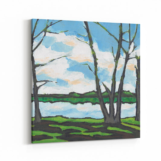 Slim Canvas Fine Art Print - Lakeshore 1 - 6x6 inches