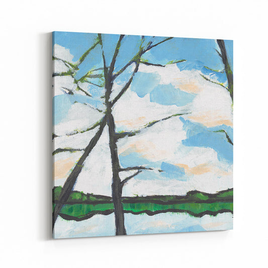 Slim Canvas Fine Art Print - Lakeshore 3 - 6x6 inches