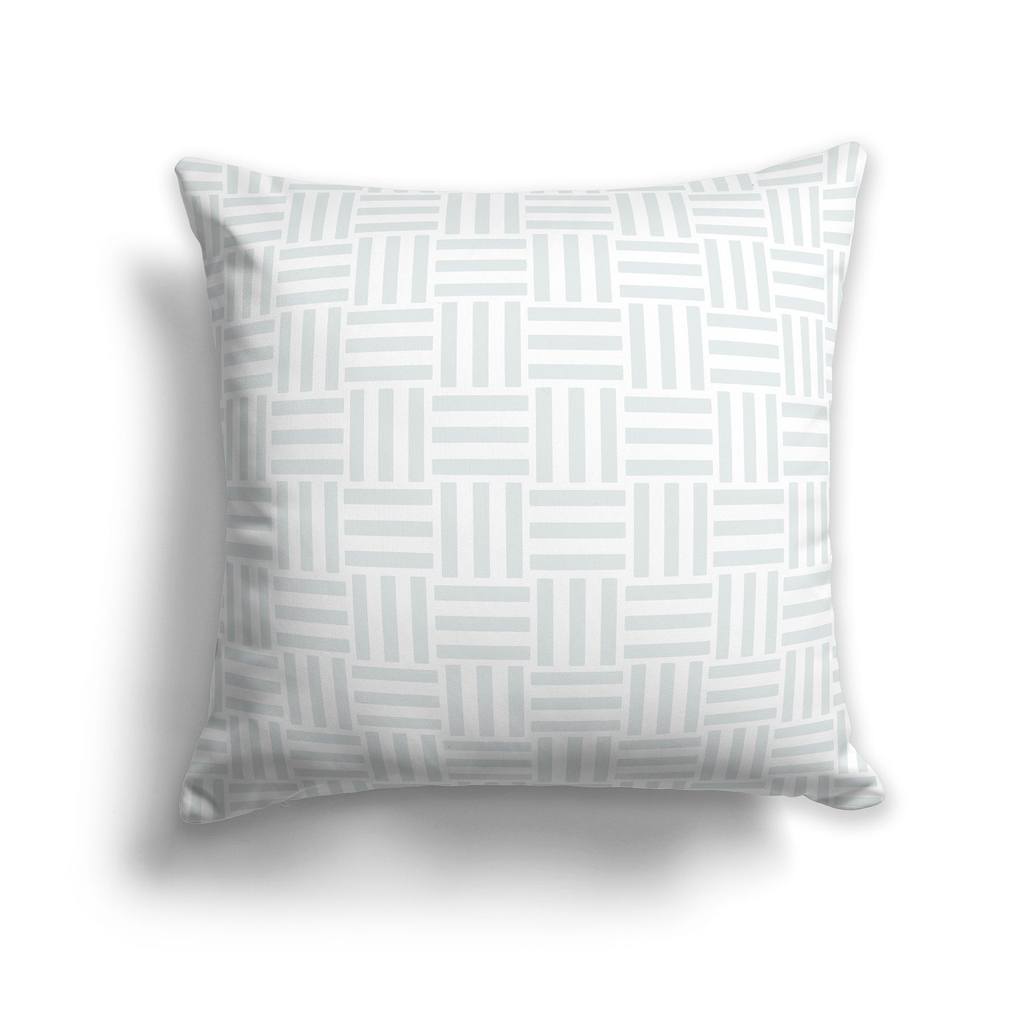 20 inch Throw Pillow with Grey and White Basket Weave Pattern