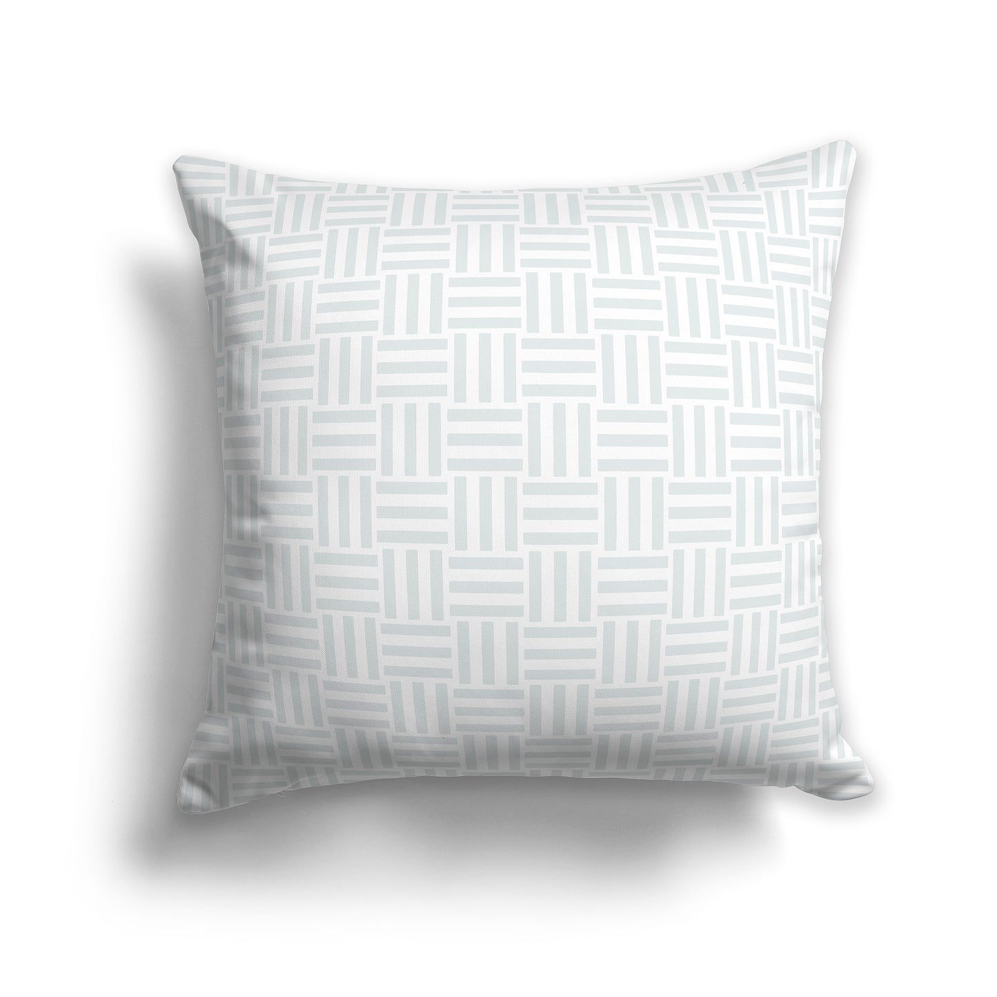 26 inch Throw Pillow with Grey and White Basket Weave Pattern
