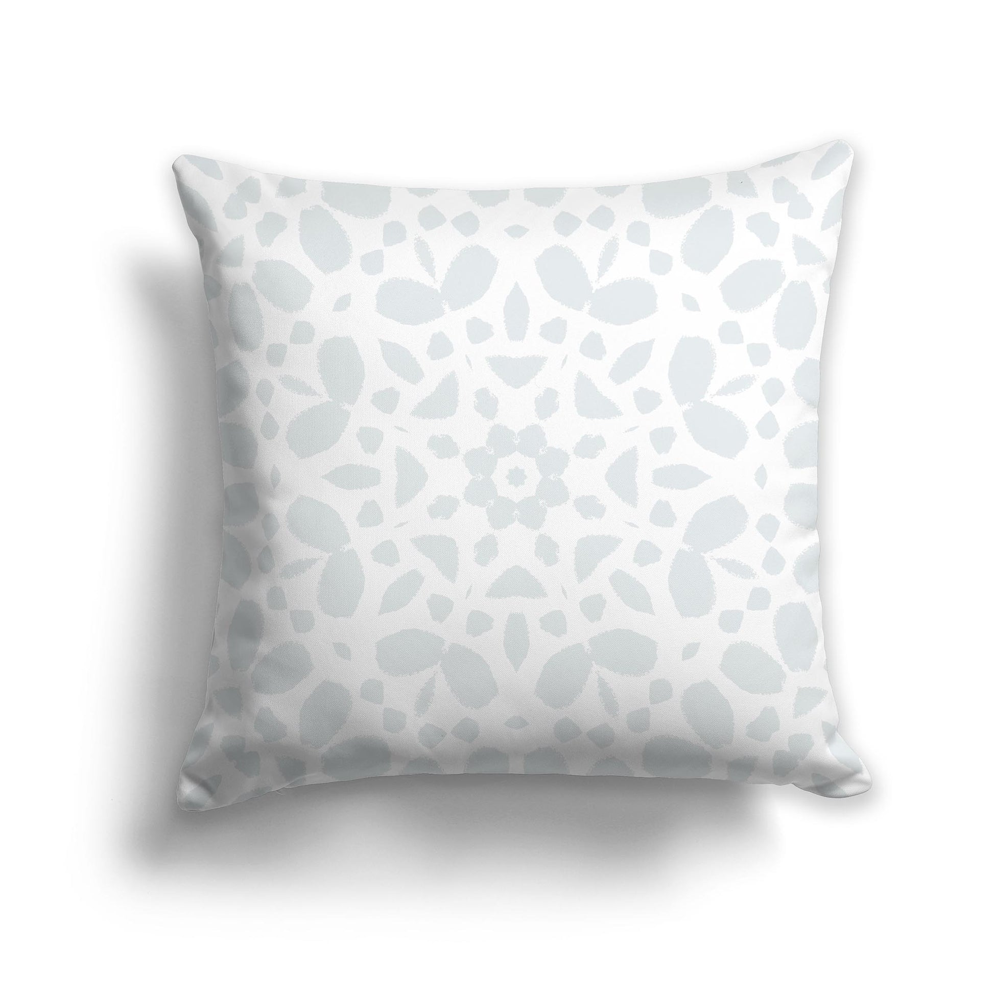 Square Throw Pillow with Grey and White Large Circular Pattern