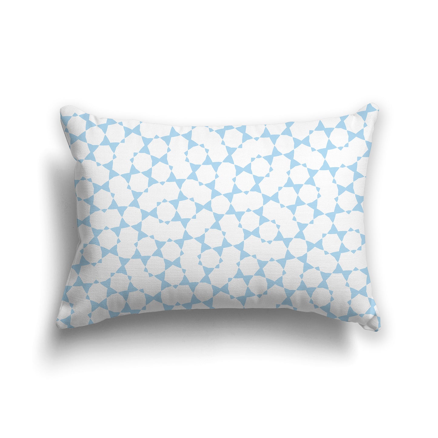 20x14 inch Lumbar Throw Pillow with Light Blue and White Geometric Shapes Repeat Pattern