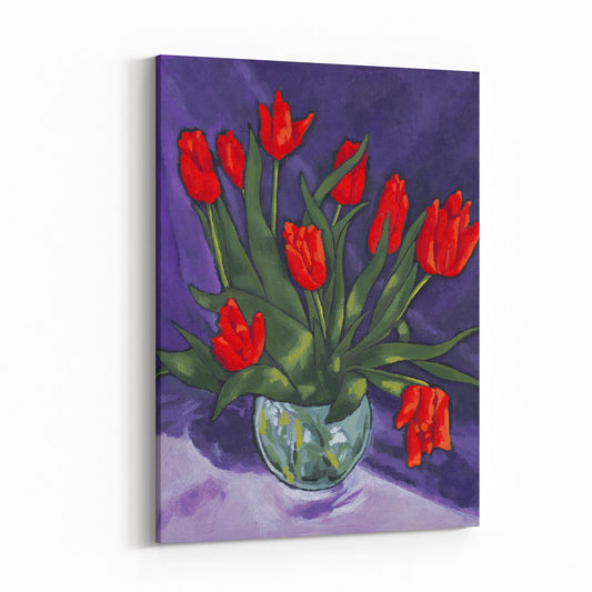 Red Tulips 1 - 6"x8" Slim Canvas Fine Art Print
