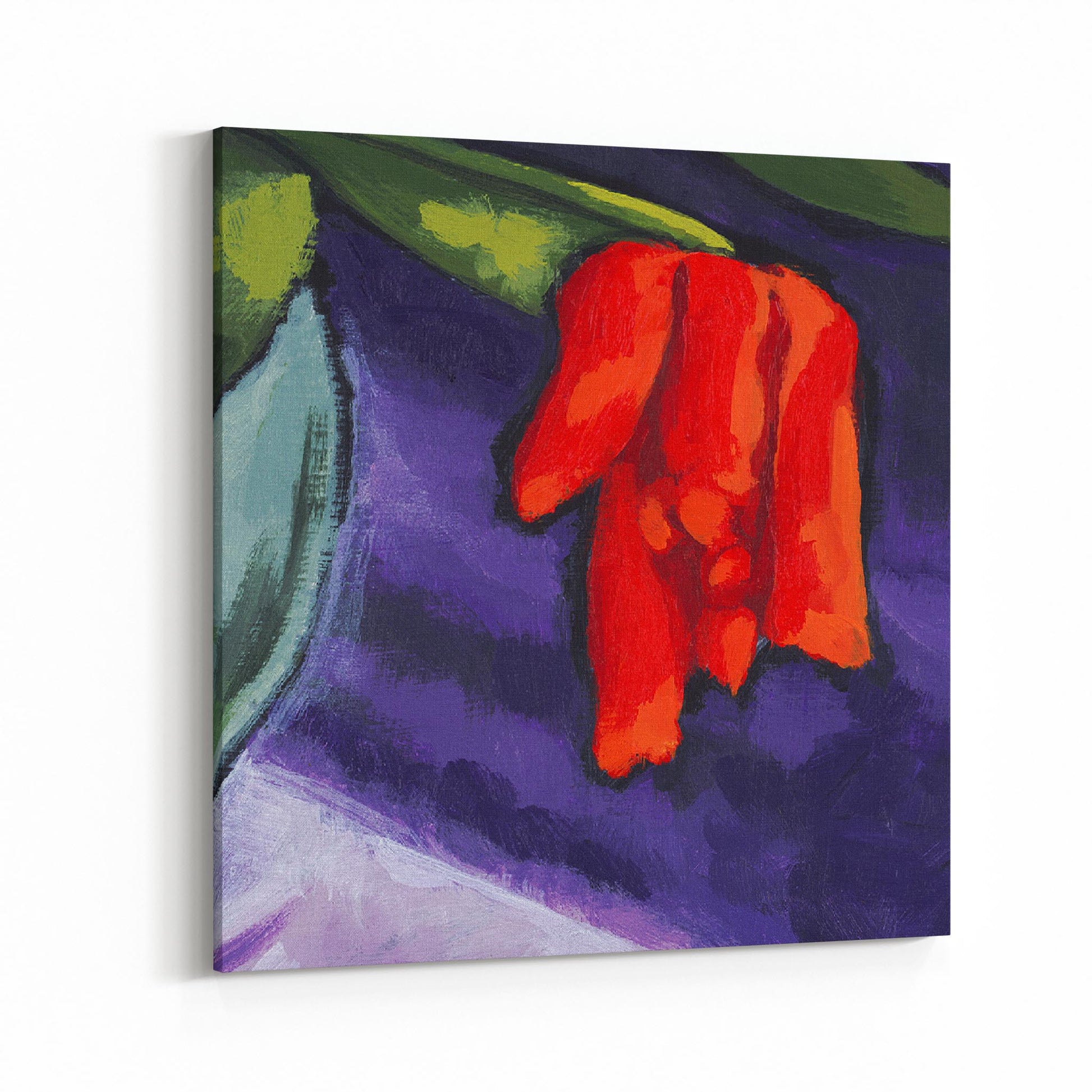 Slim Canvas Fine Art Print - Red Tulips 5 - 6x6 inches