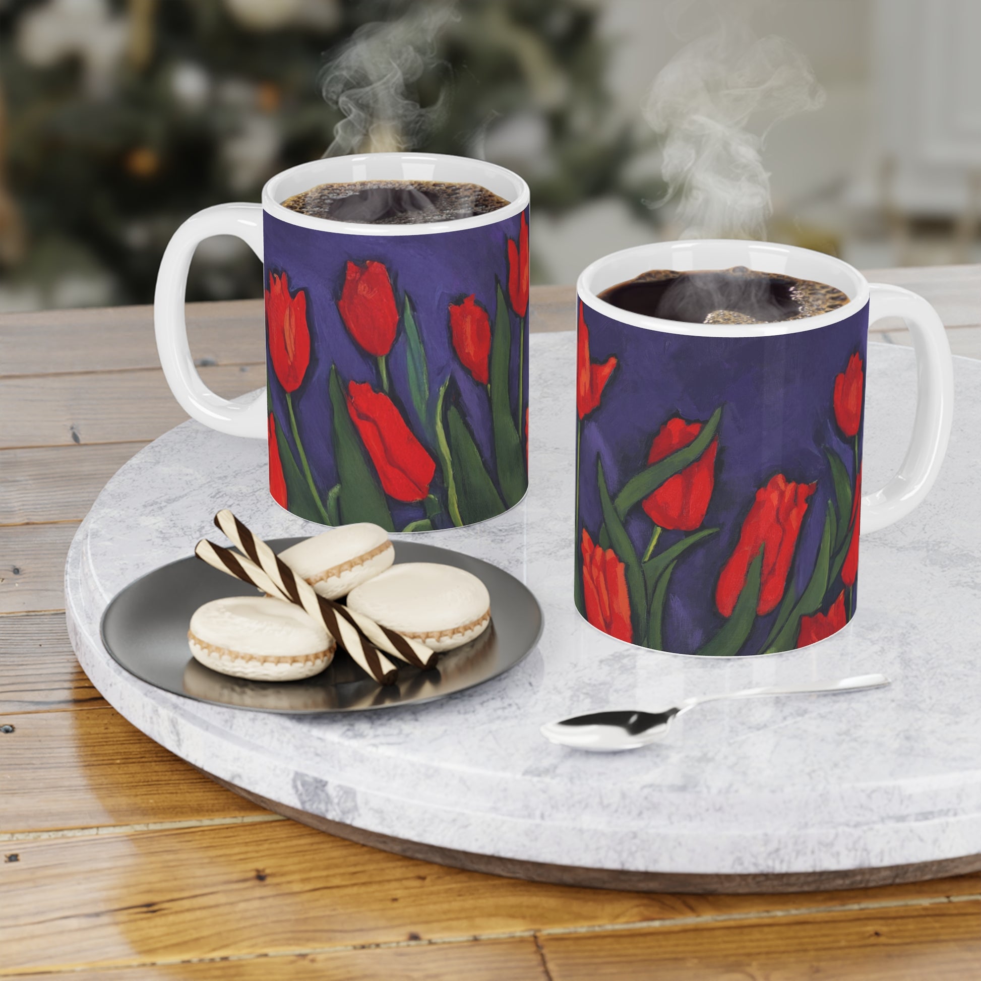 Red Tulips Fine Art 11oz Ceramic Mug