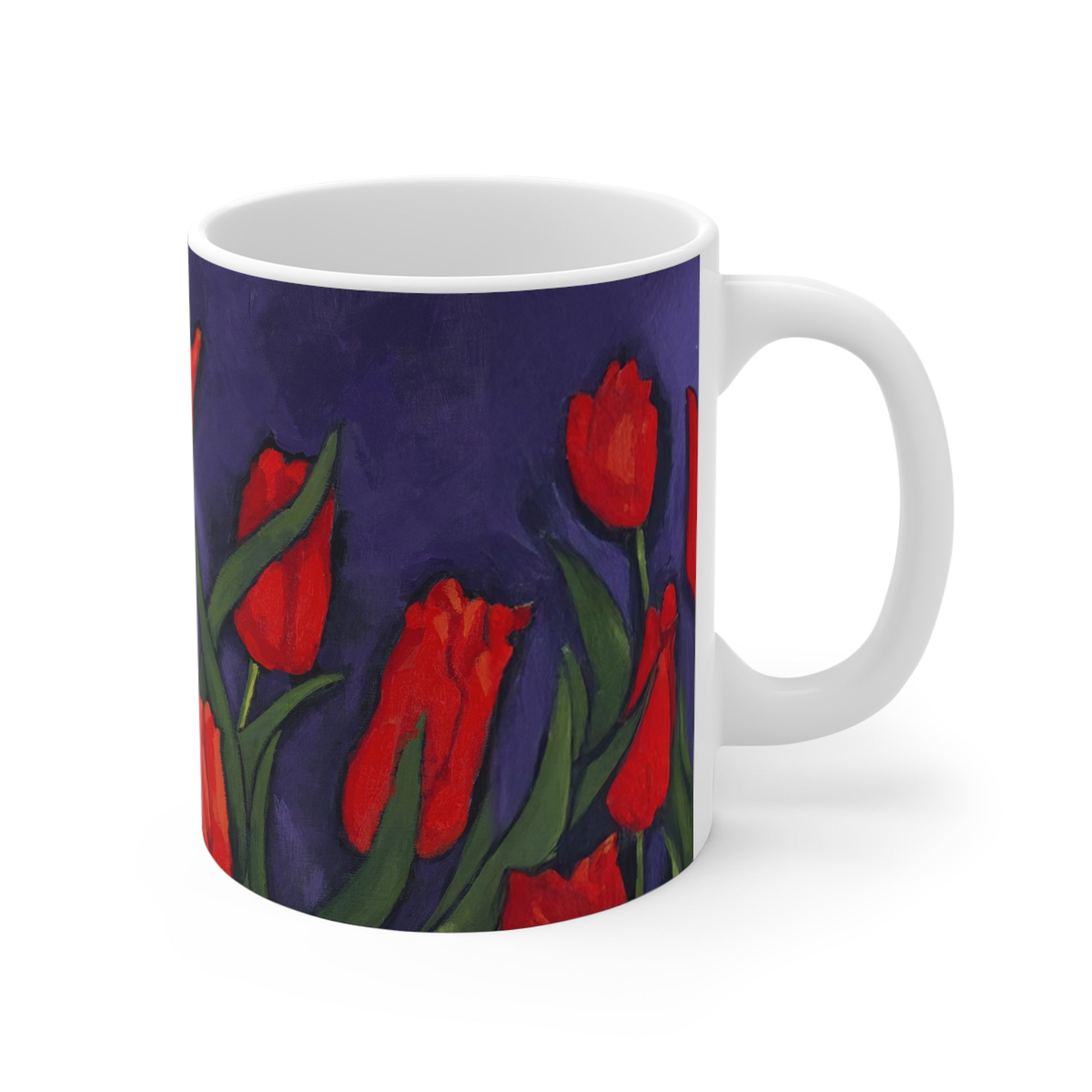 Red Tulips Fine Art 11oz Ceramic Mug