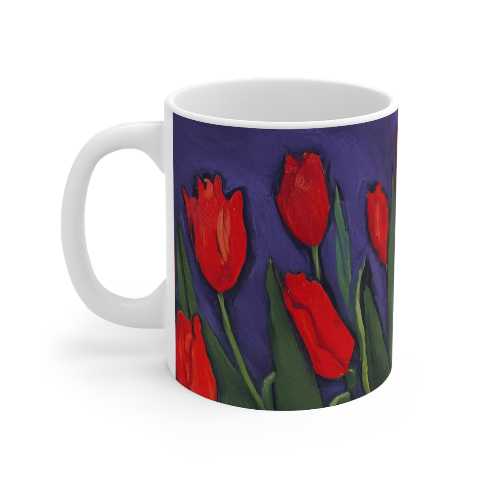 Red Tulips Fine Art 11oz Ceramic Mug