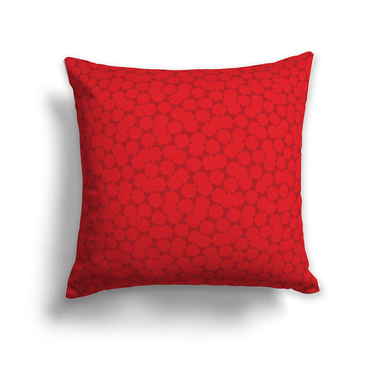 26 inch Throw Pillow with Two-tone Red Geometric Shapes Repeat Pattern
