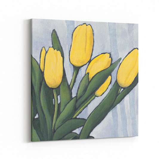 Slim Canvas Fine Art Print - Yellow Tulips 3 - 6x6 inches