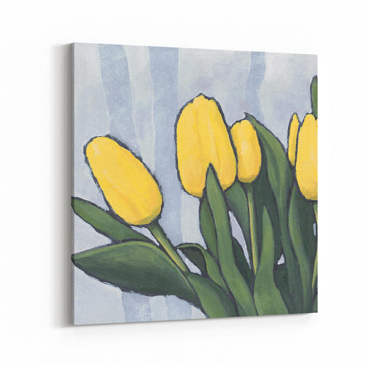 Slim Canvas Fine Art Print - Yellow Tulips 4 - 6x6 inches