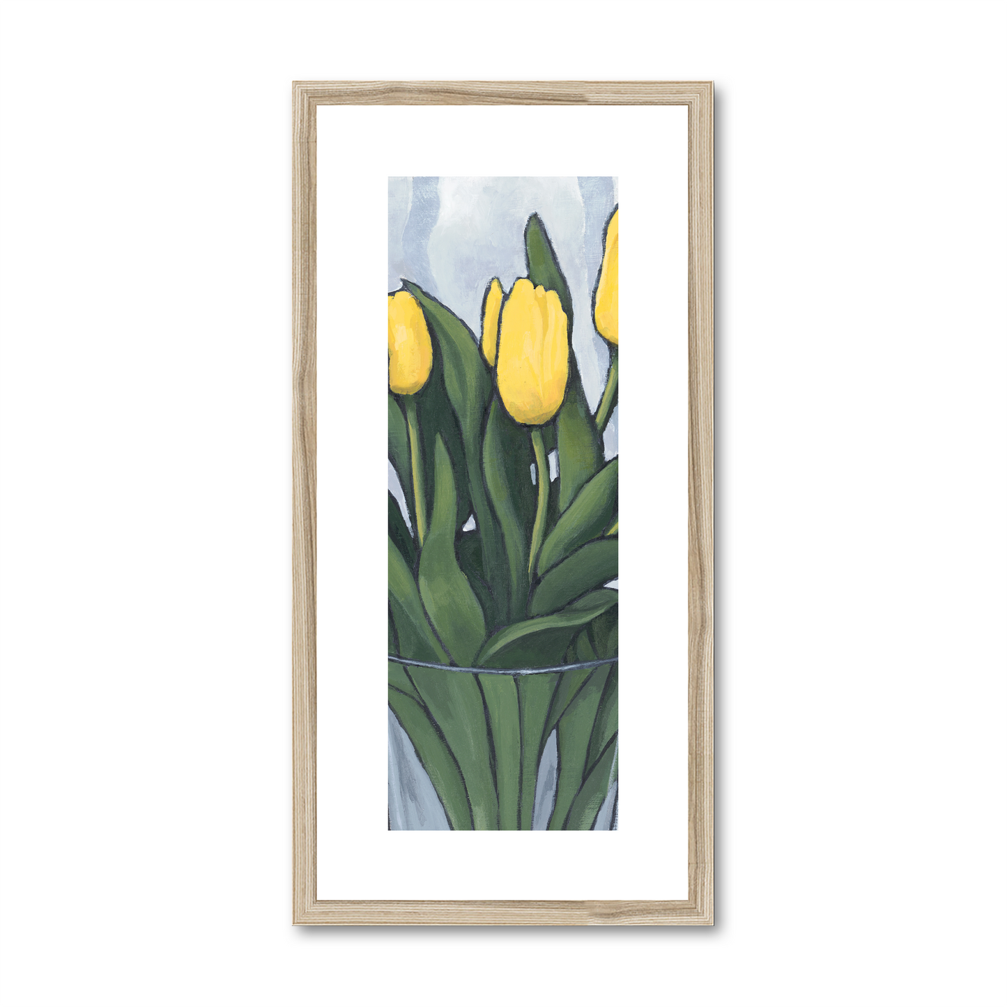 Framed Fine Art Print, White Mat - 12x24 inches | Yellow Tulips, FPT-1120-1143-002