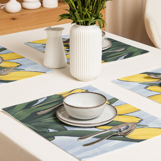 Yellow Tulips — Fine Art Polyester Placemats — 4-Pc Set #PSFL-1120