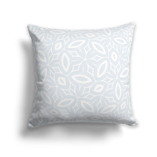 14 inch Throw Pillow with Grey and White Geometric Repeat Pattern