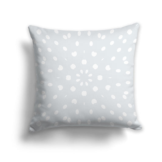Square Throw Pillow with Grey and White Radiating Oval Burst Pattern