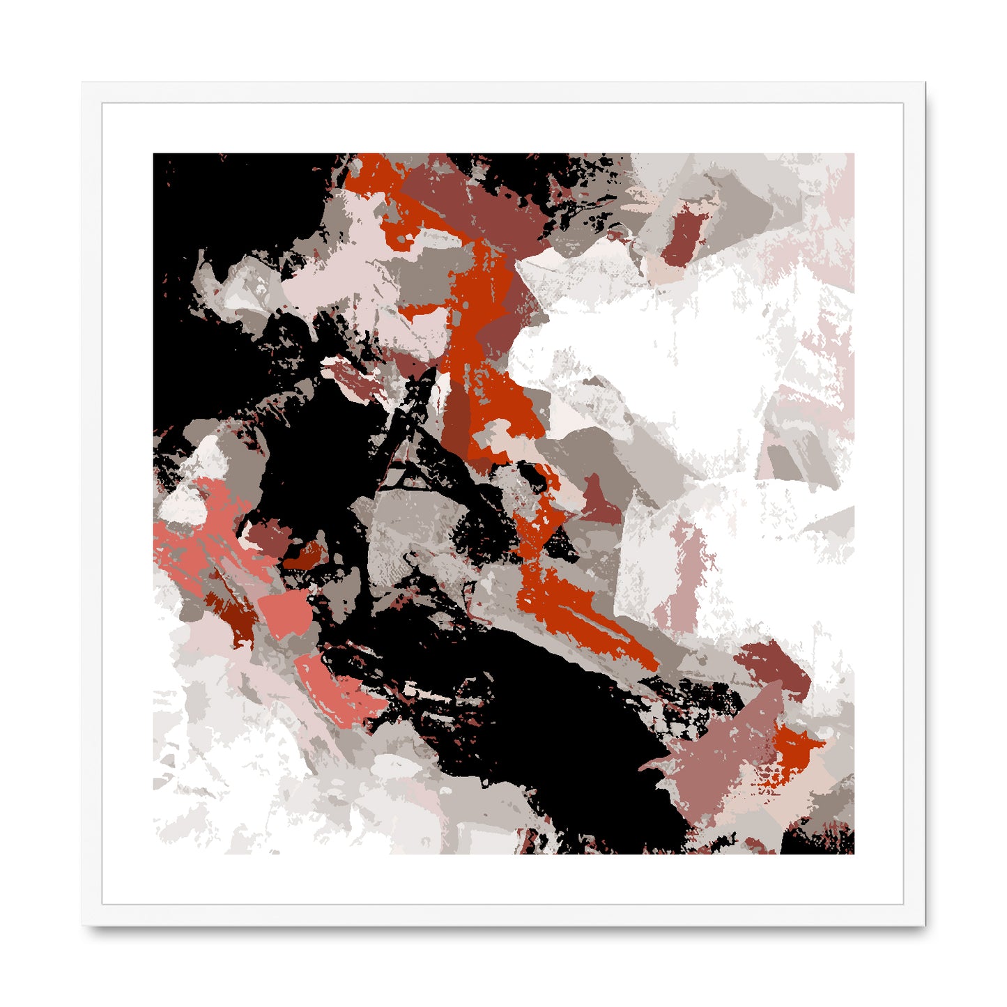 Framed Graphic Art Print, White Mat - 8x8 12x12 16x16 20x20 24x24 28x28 inches | FPS-1130-7690