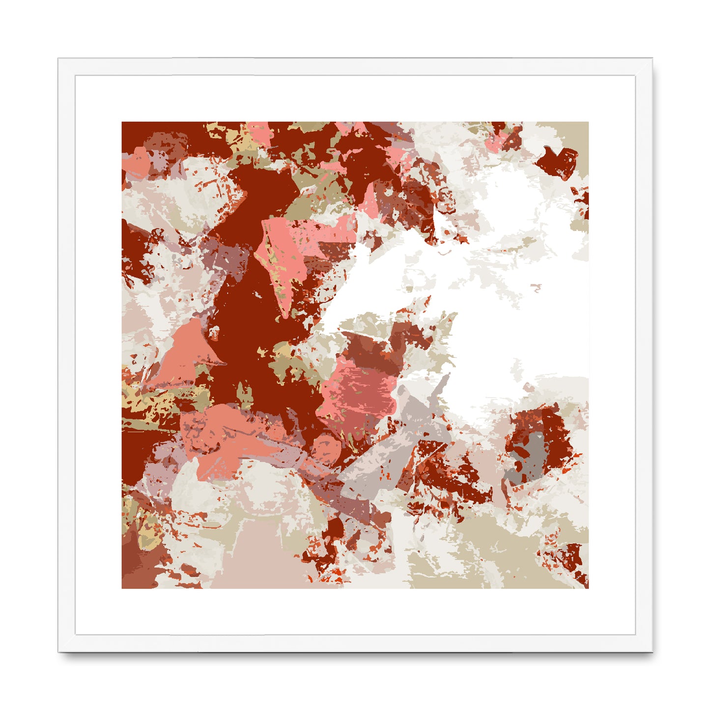 Framed Graphic Art Print, White Mat - 8x8 12x12 16x16 20x20 24x24 28x28 inches | FPS-1130-7695