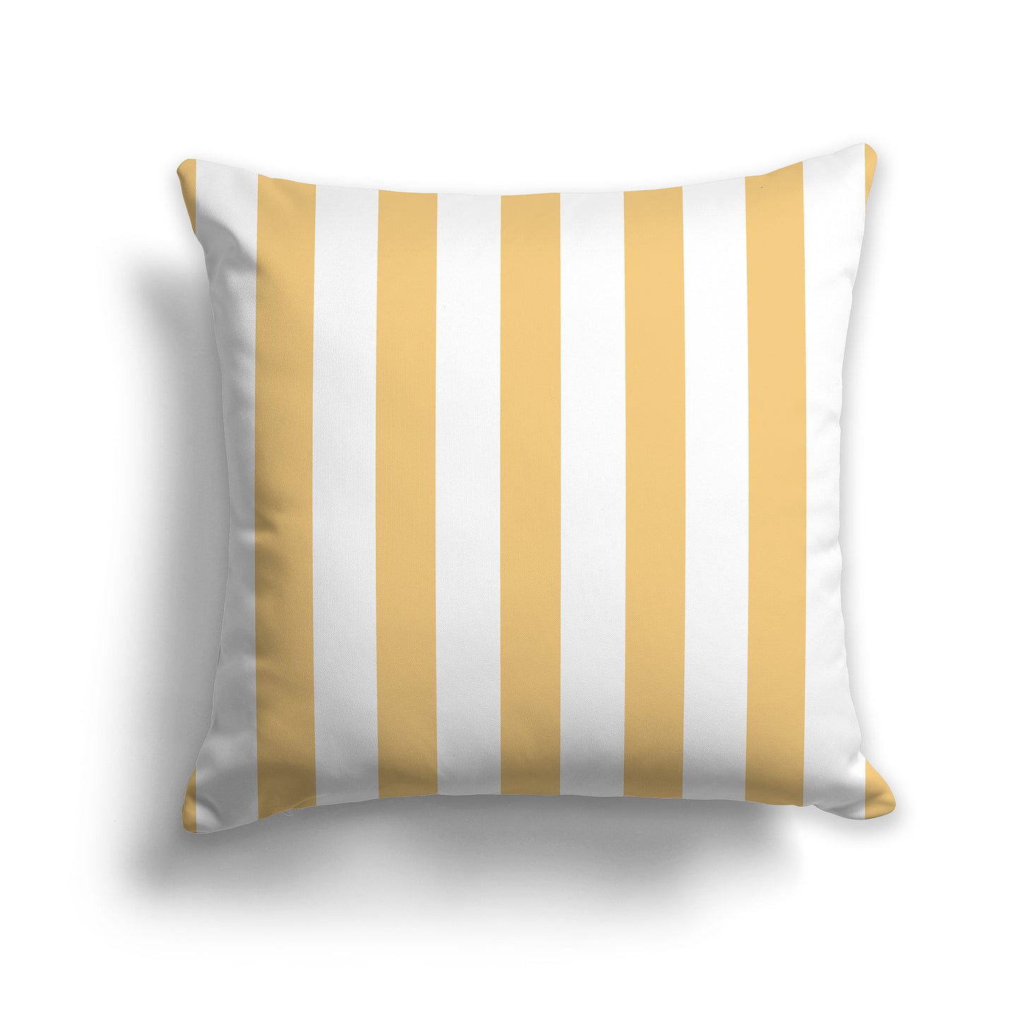 16 inch Throw Pillow with yellow-orange and white Thick Vertical Bars