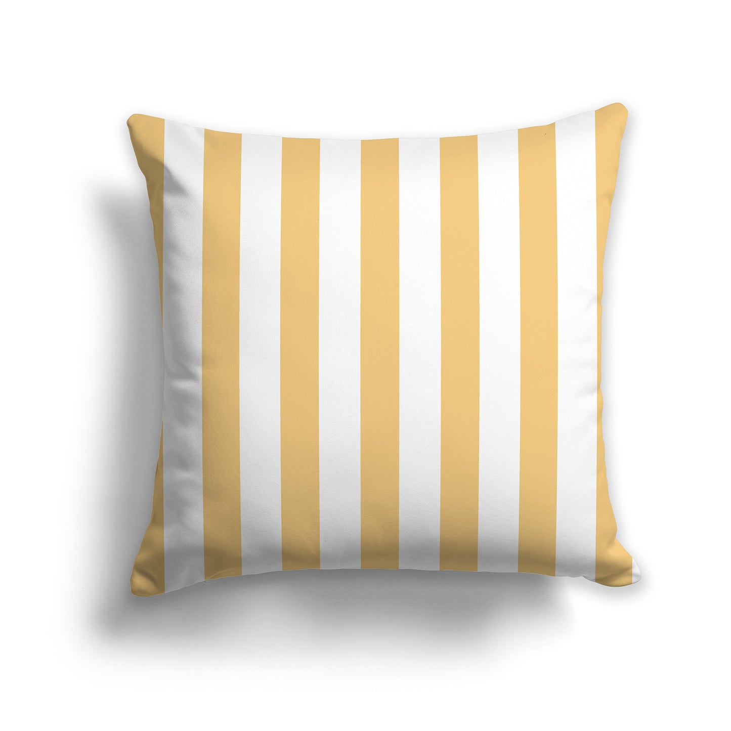 18 inch Throw Pillow with yellow-orange and white Thick Vertical Bars