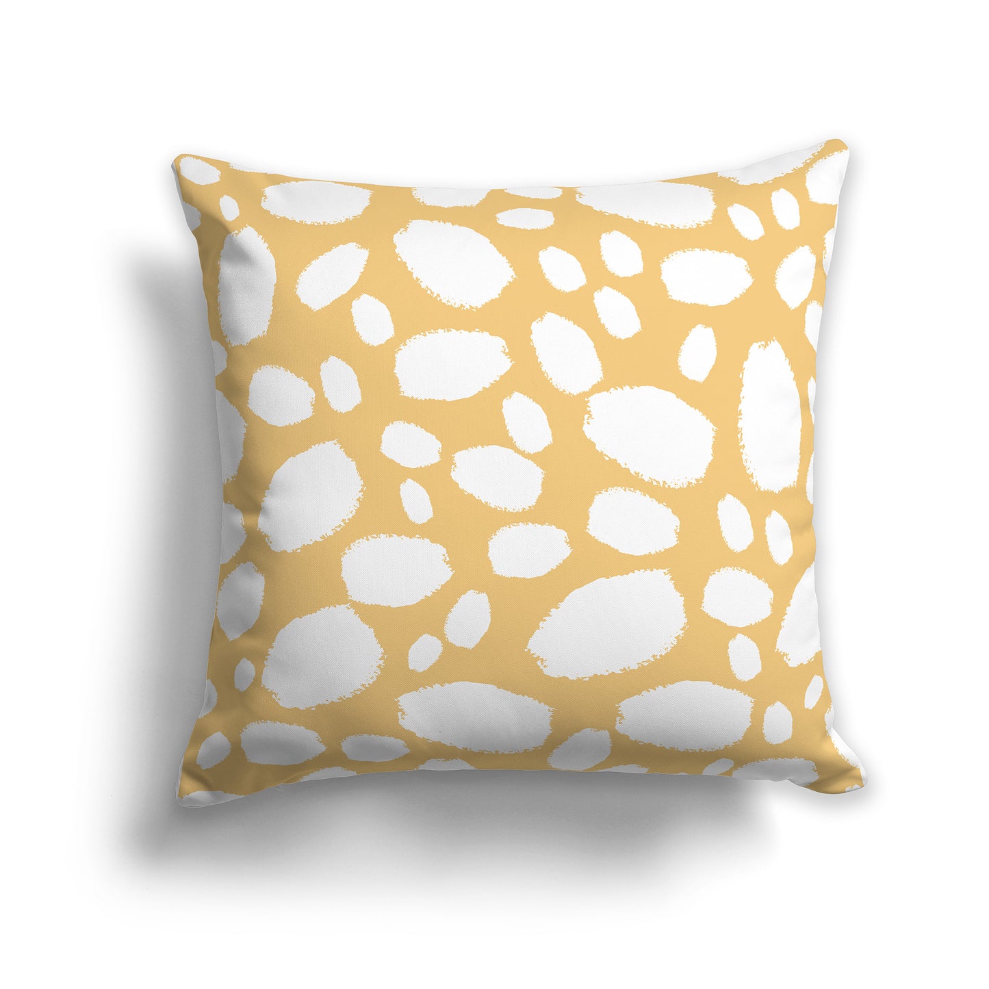 14 inch Throw Pillow with Yellow-orange and White Paint Dab Pattern