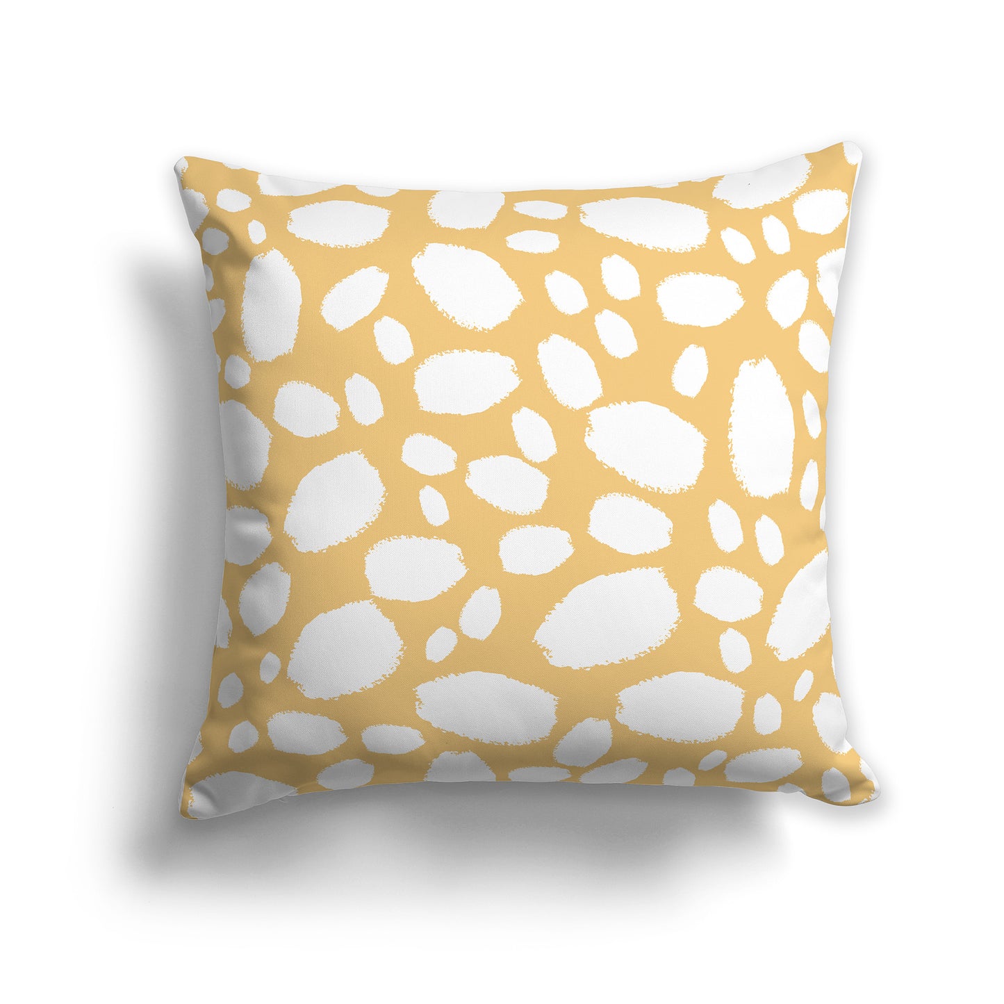 16 inch Throw Pillow with Yellow-orange and White Paint Dab Pattern