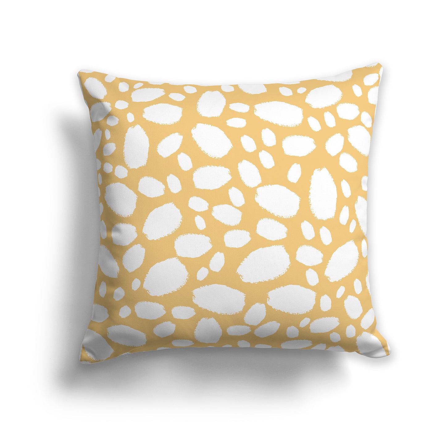 20 inch Throw Pillow with Yellow-orange and White Paint Dab Pattern