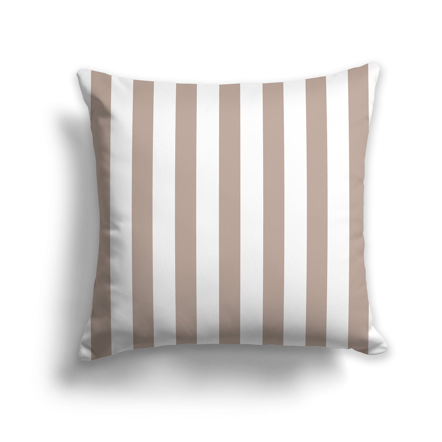 20 inch Throw Pillow with taupe and white Thick Vertical Bars