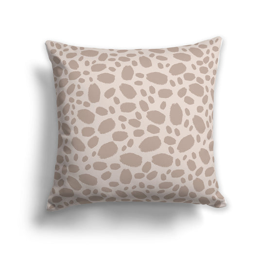 26 inch Throw Pillow with Taupe Paint Dab Pattern