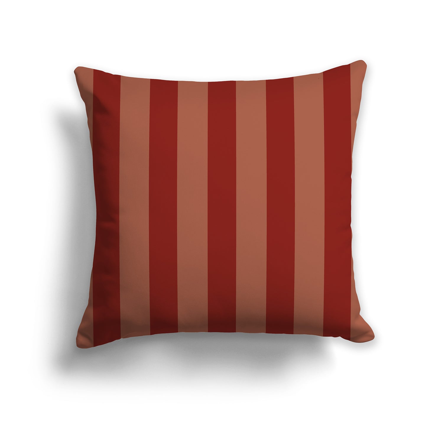 14 inch Throw Pillow with Thick Red-orange Vertical Bars