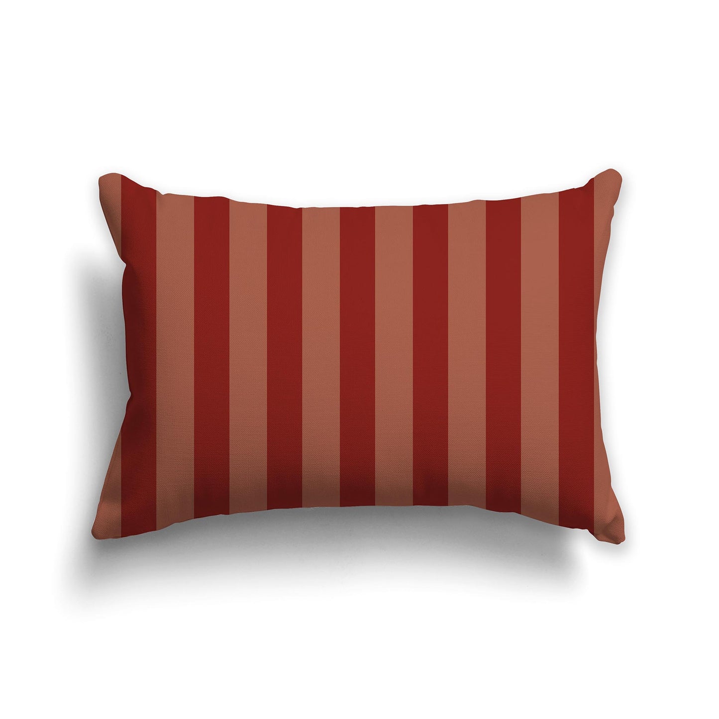 20x14 inch Lumbar Throw Pillow with Thick Red-orange Vertical Bars