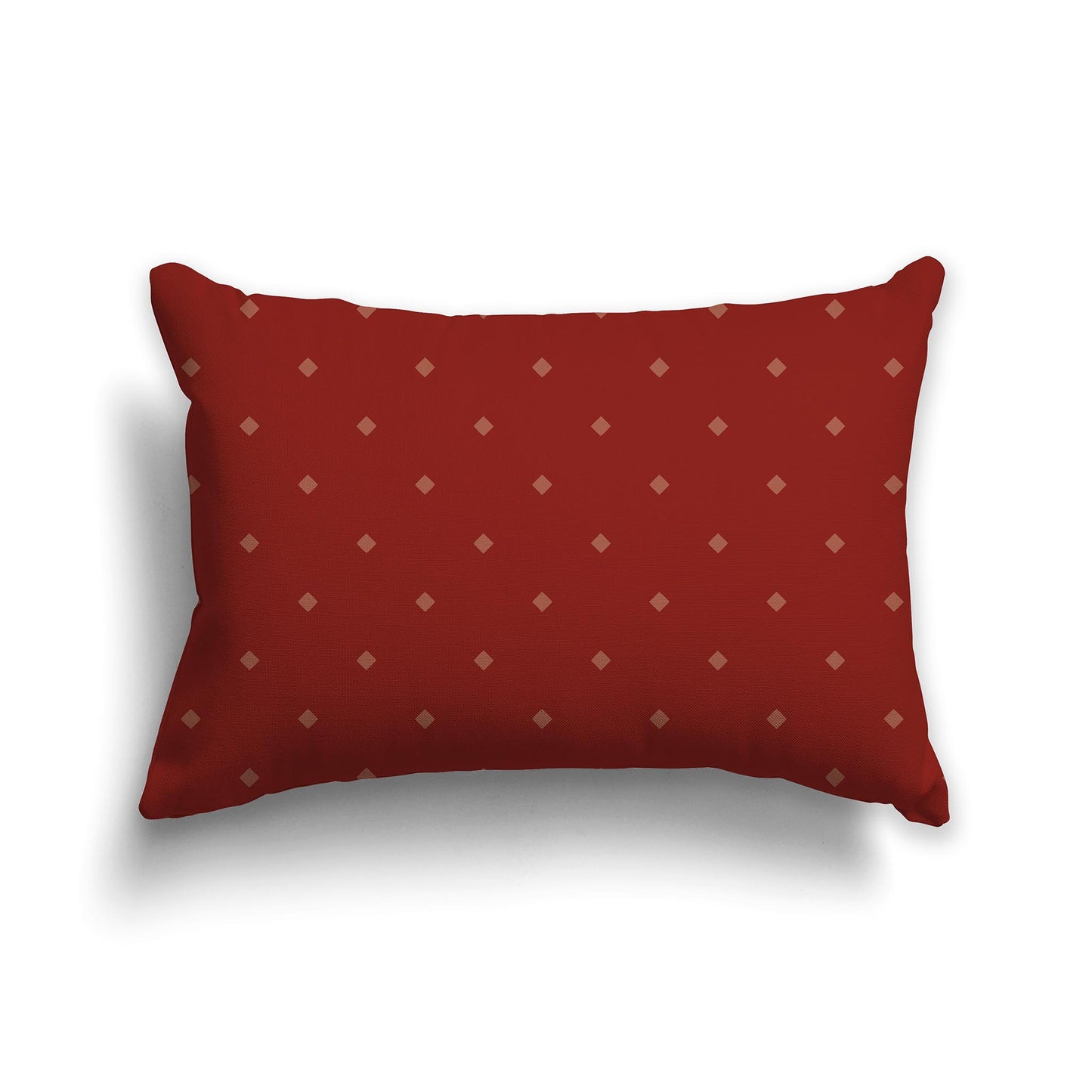 20x14 inch Lumbar Throw Pillow with Large Two-tone Red-orange Diamond Pattern