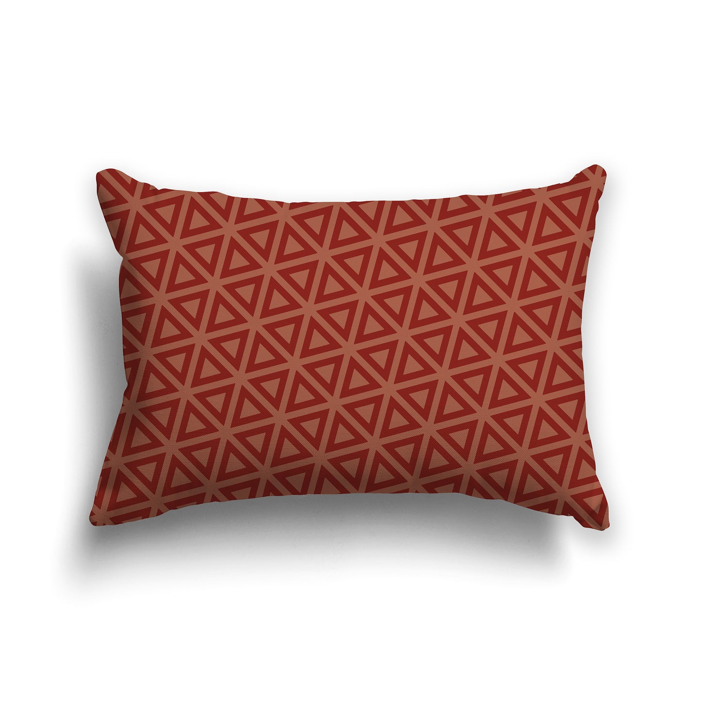 20x14 inch Lumbar Throw Pillow with Red-orange Triangle Repeat Pattern