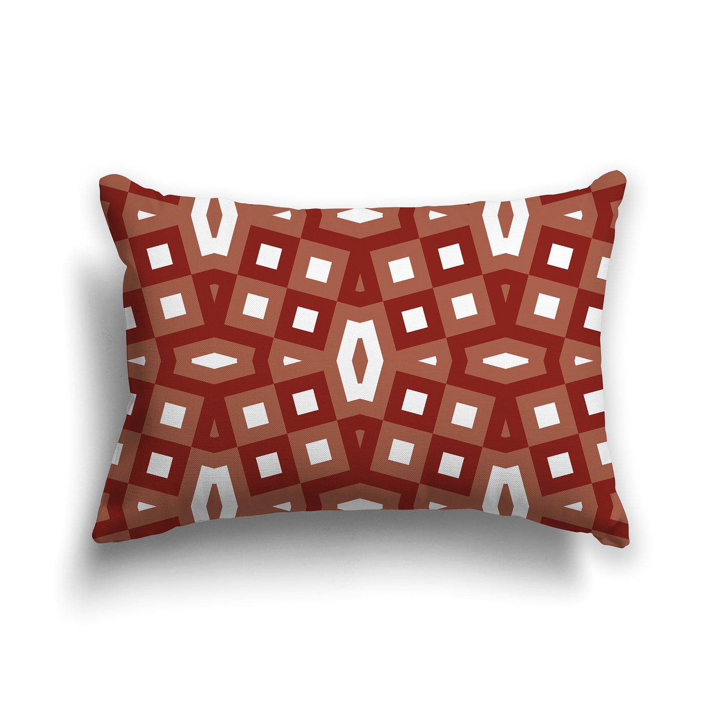20x14 inch Lumbar Throw Pillow with Red-orange Geometric Pattern