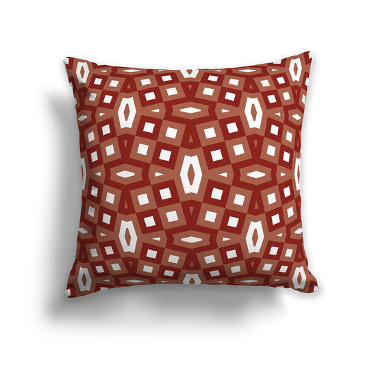 26 inch Throw Pillow with Red-orange Geometric Pattern