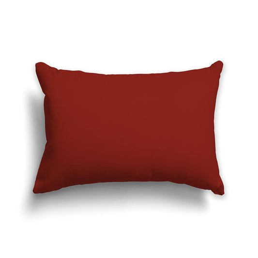 Solid Rust-red Throw Pillow | Faux Suede | 20 x 14 inches