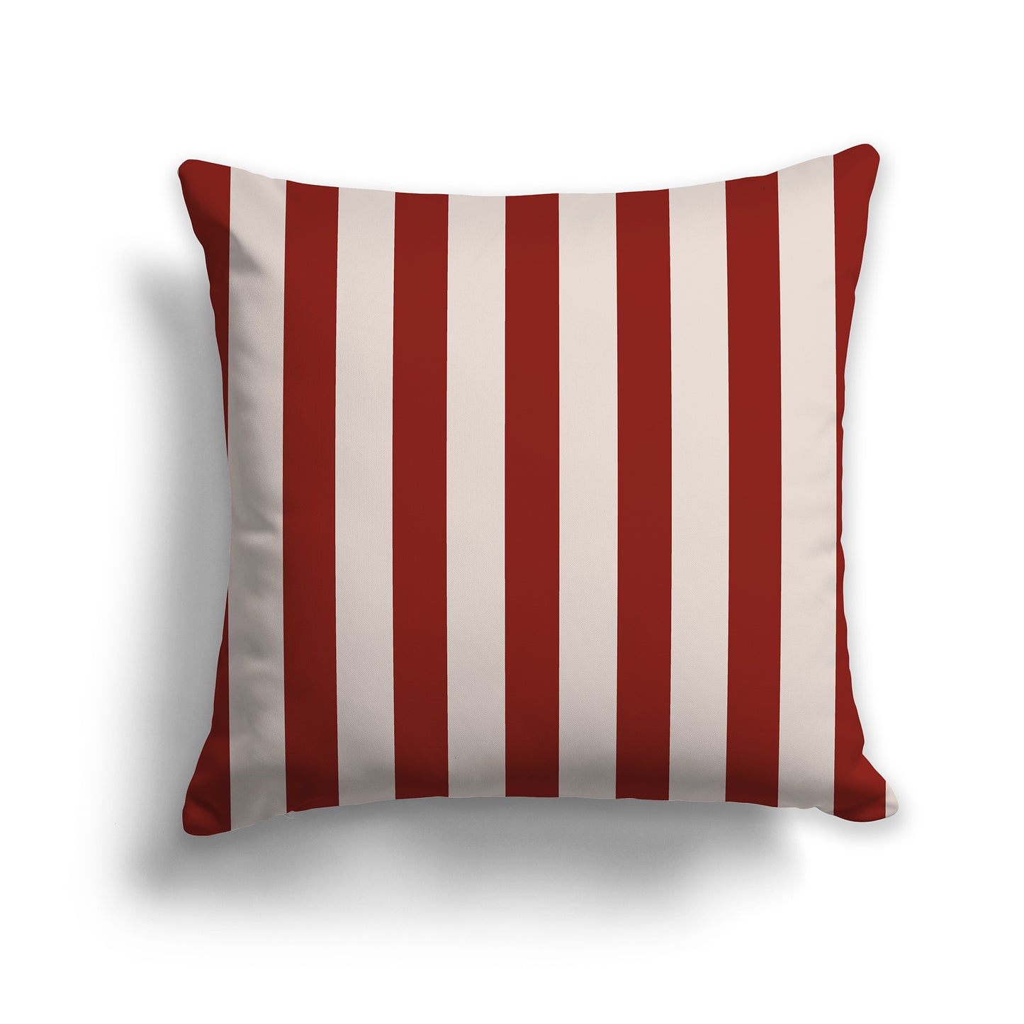 18 inch Throw Pillow with Thick Red-orange and Off-white Vertical Bars