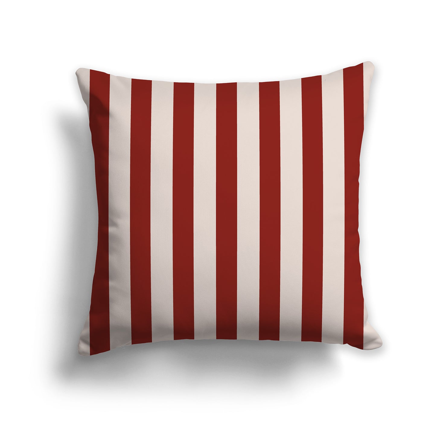 20 inch Throw Pillow with Thick Red-orange and Off-white Vertical Bars
