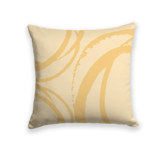 Light Gold Throw Pillow with Gold Circular Graphic on Both Sides #CUSP-1136-023