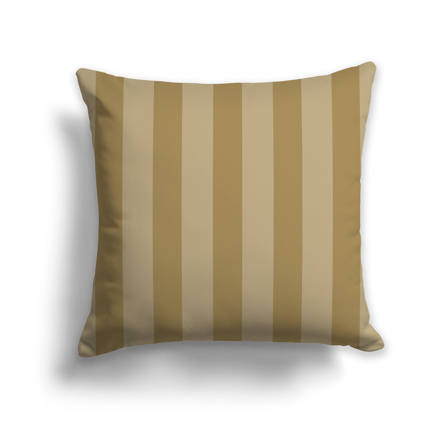 14 inch Throw Pillow with Thick Two-tone Olive Green Vertical Bars