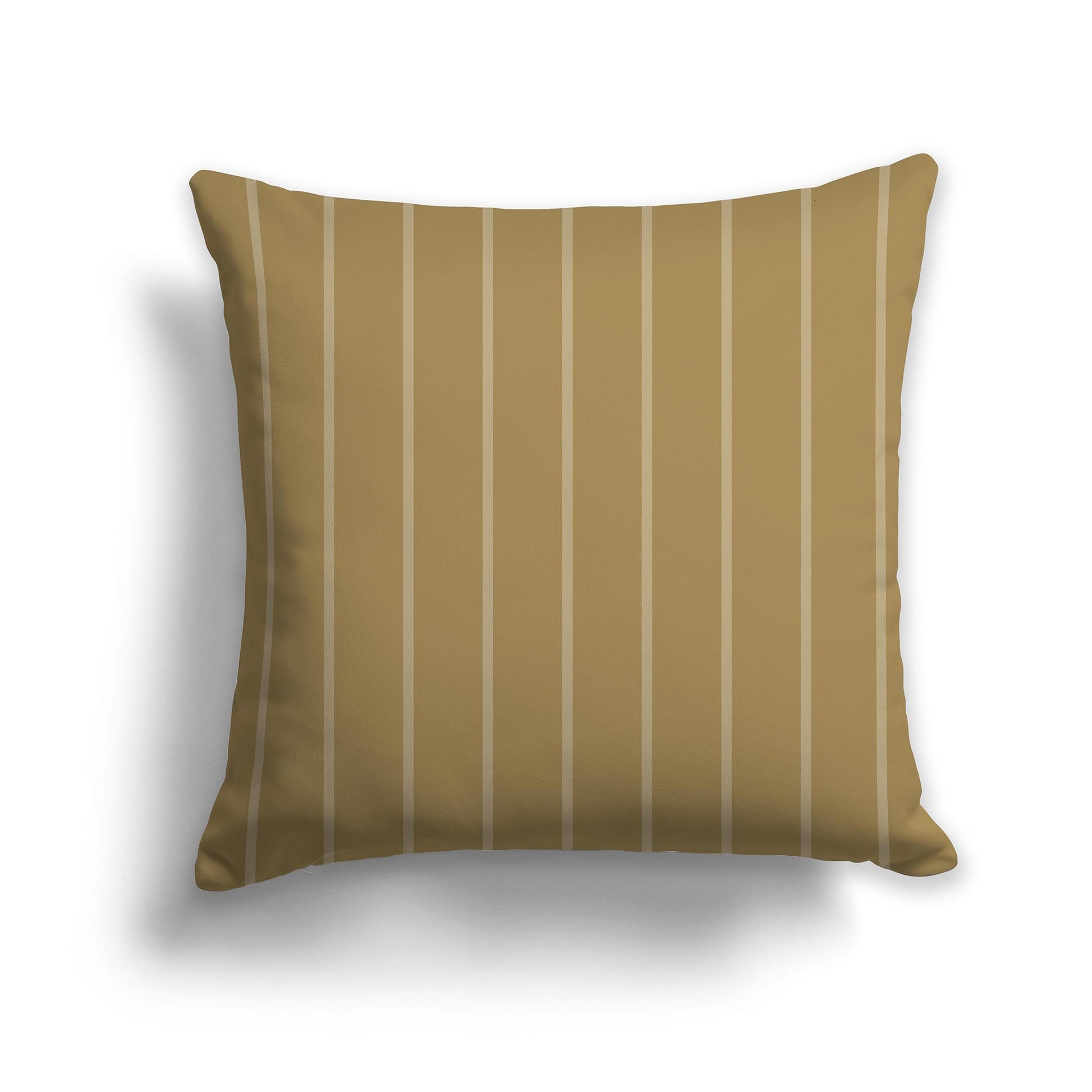 Square Throw Pillow with Two-tone Olive Green Stripe Pattern