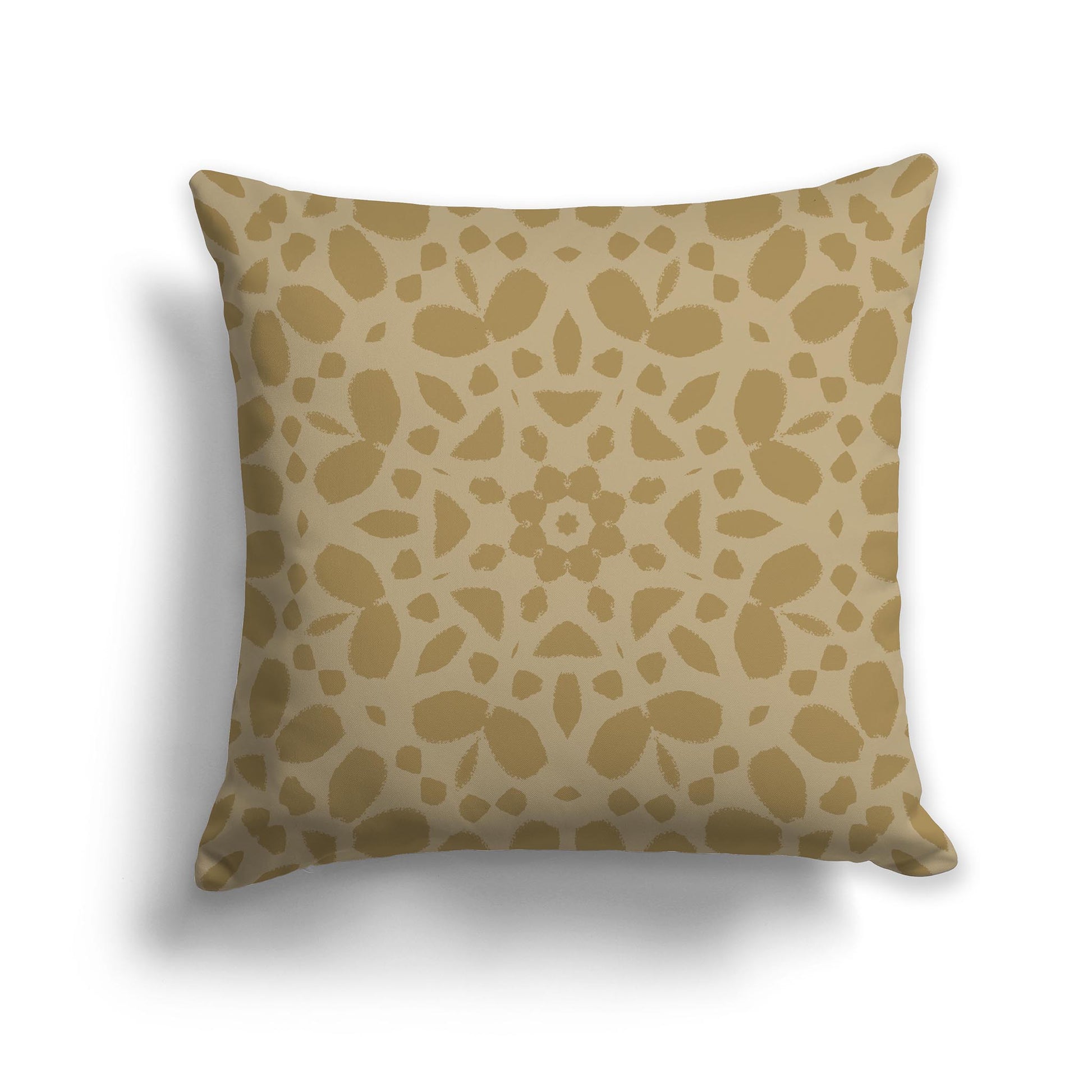 Square Throw Pillow with Two-tone Olive Green Large Circular Pattern