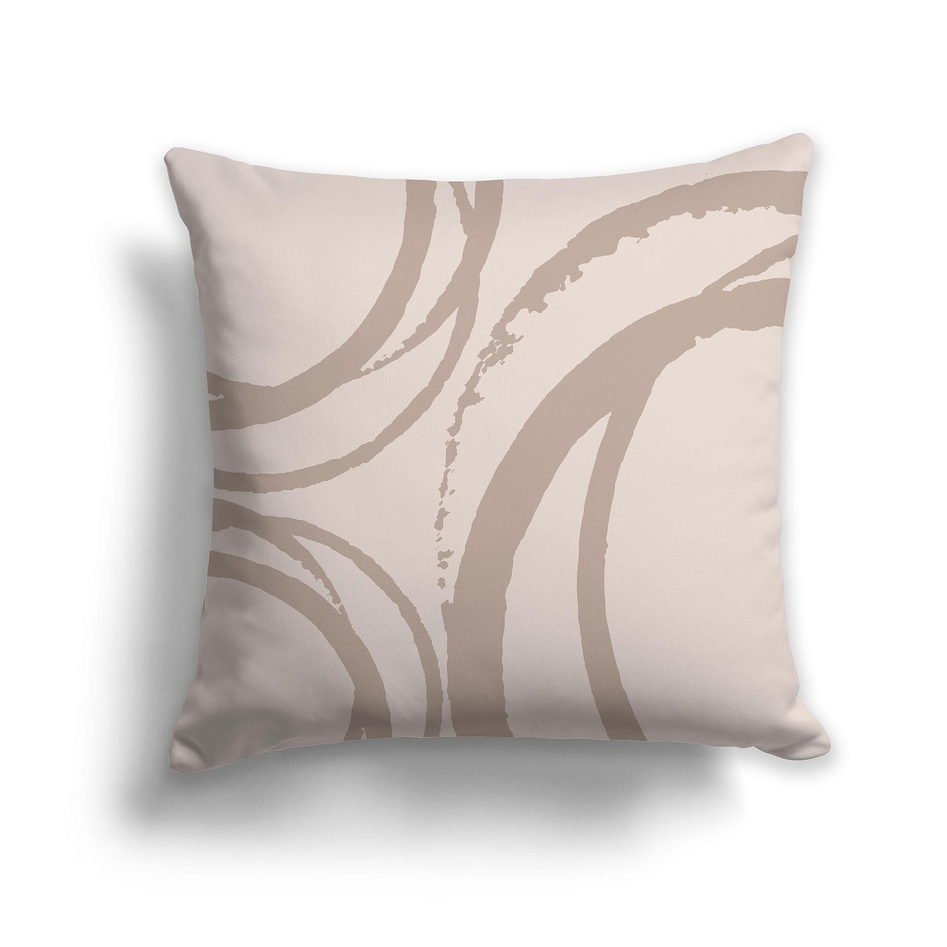 Square Throw Pillow with Taupe Abstract Circles