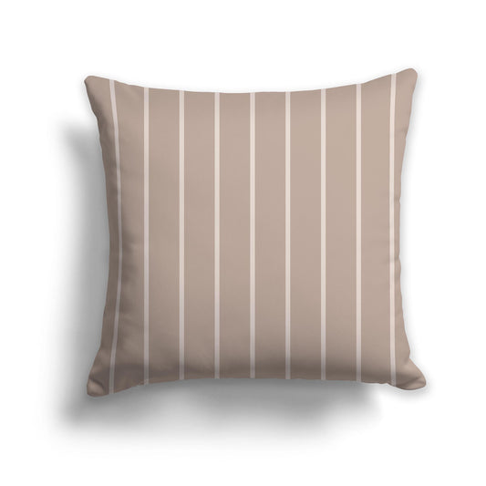Square Throw Pillow with Two-tone Taupe Stripe Pattern