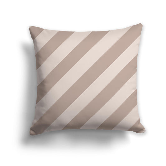 Square Throw Pillow with Two-tone Taupe Diagonal Bars