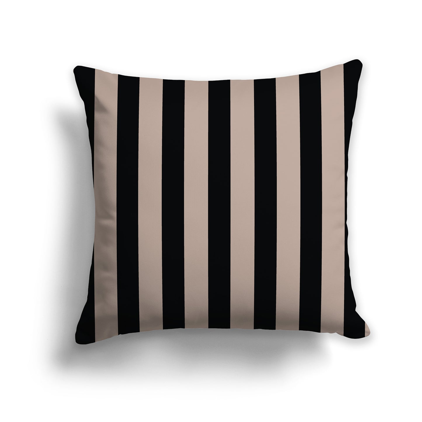 18 inch Throw Pillow with Thick Black and Dark Taupe Vertical Bars