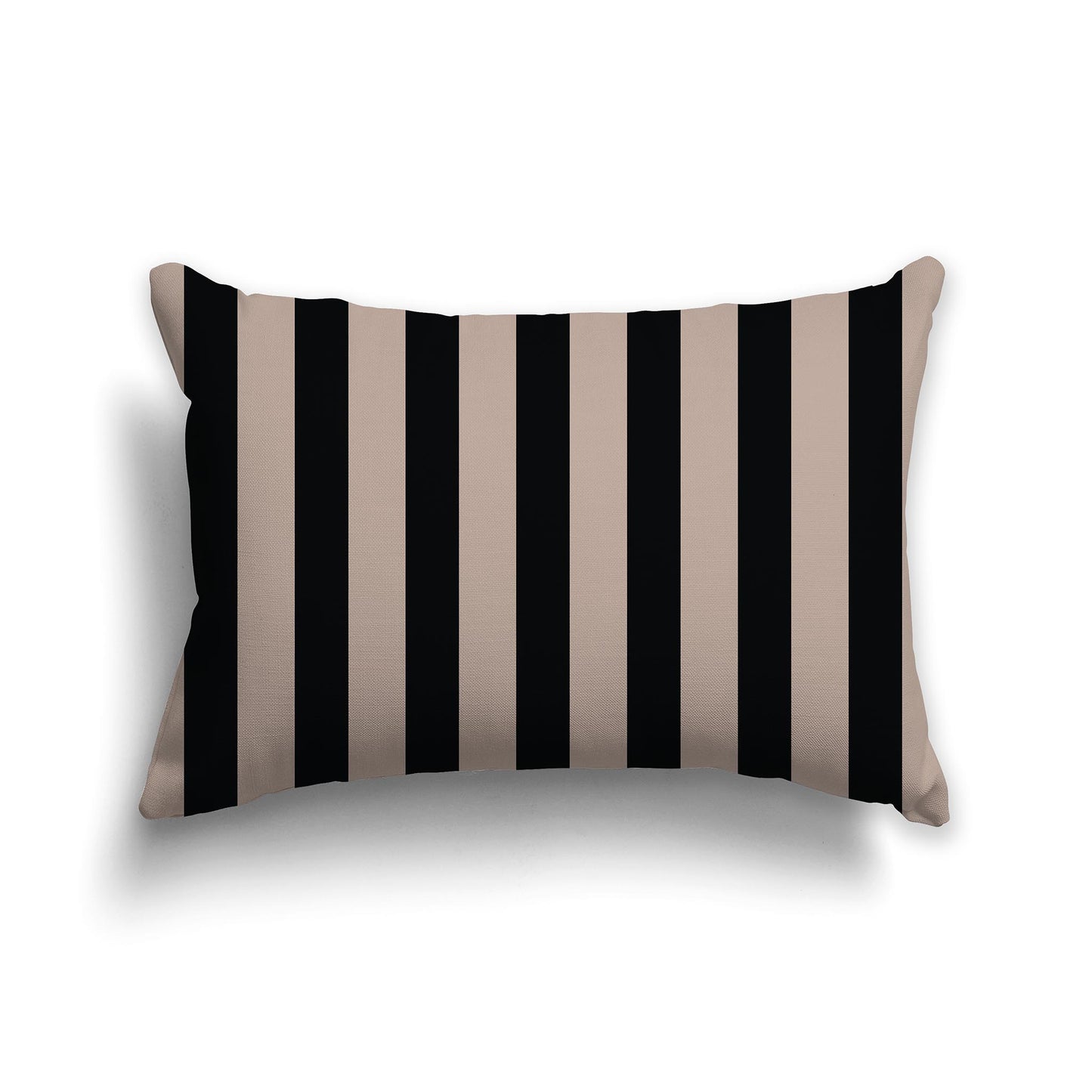 20x14 inch Lumbar Throw Pillow with Thick Black and Dark Taupe Vertical Bars