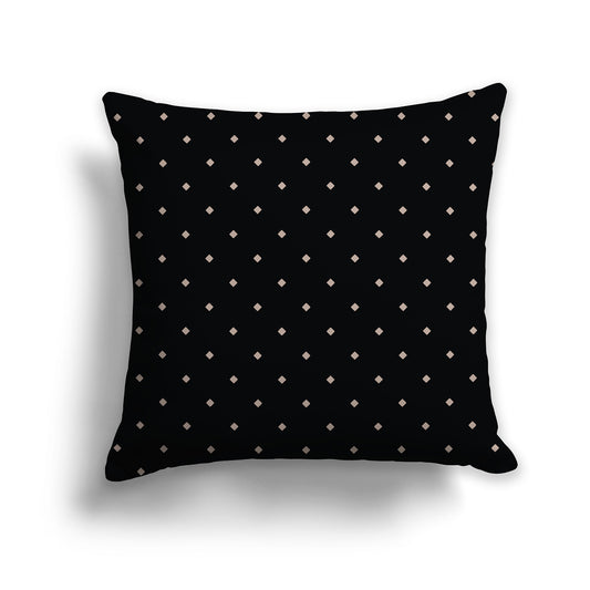 26 inch Black Throw Pillow with Large Taupe Diamond Pattern
