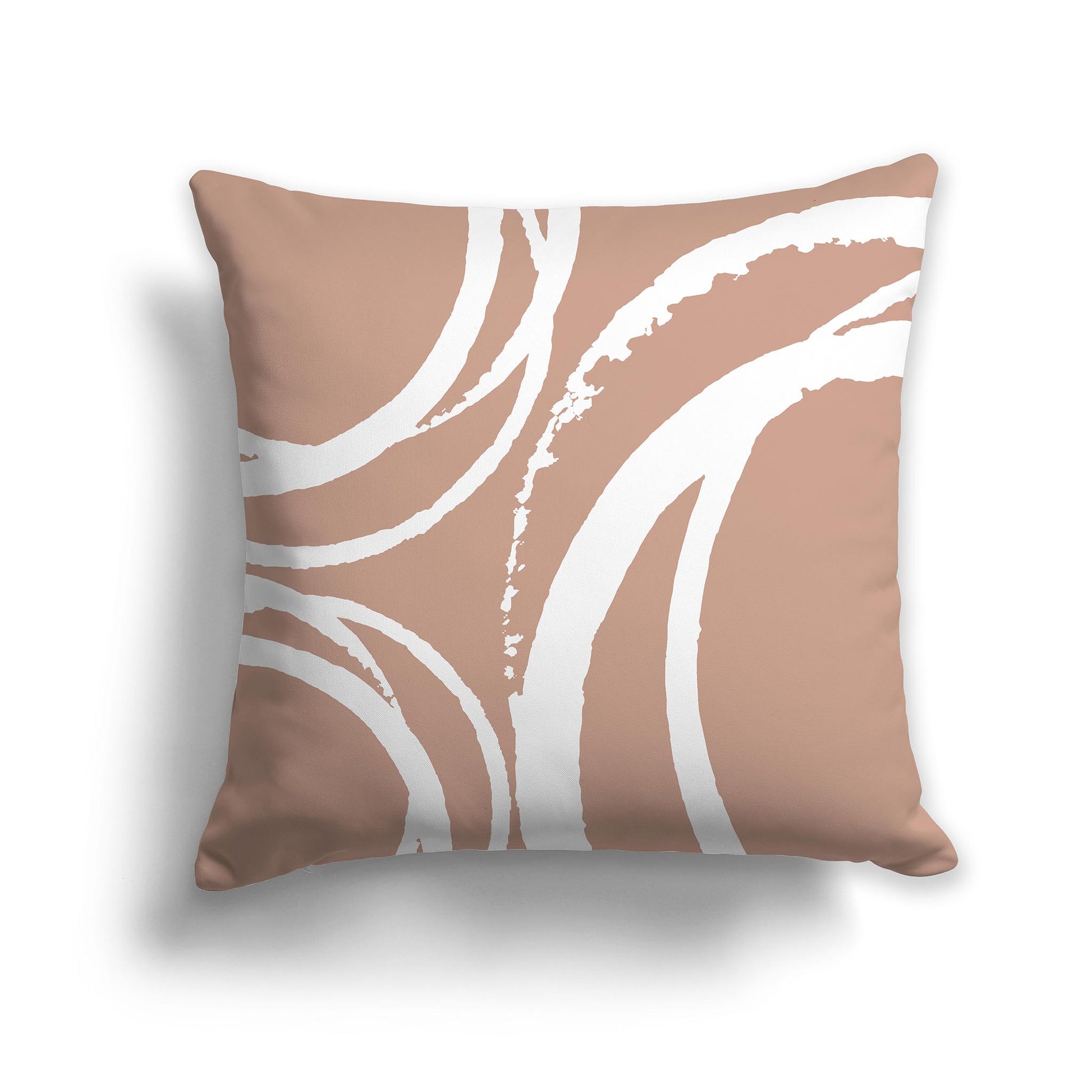 Square Throw Pillow with Salmon and White Abstract Circles